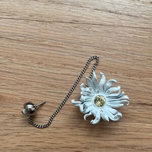 Givenchy White Floral earring with Silver Chain